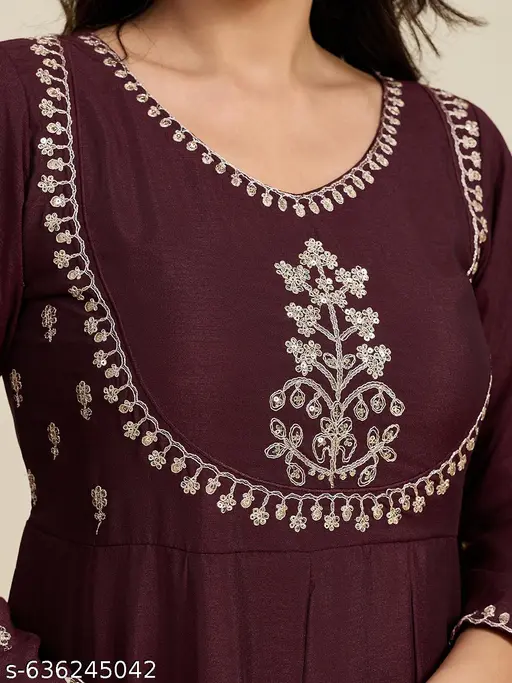 RANGELEGANCE Embroidered Work Kurta With Dupatta & Pent (3 pcs) - p-aisxte - Image 3