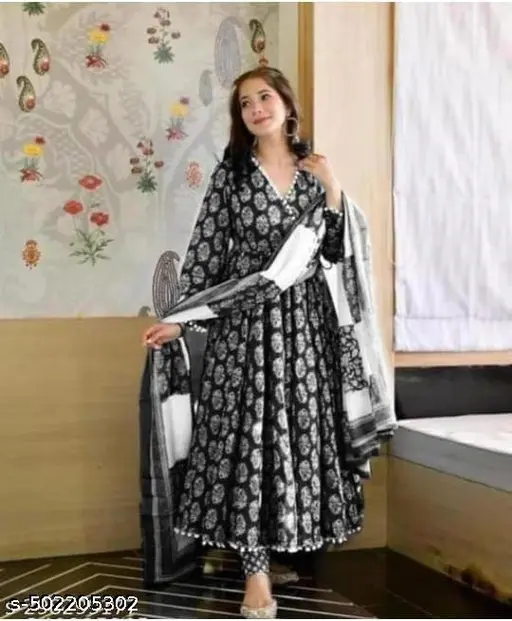 Designer new arrival pum pum anarkali beautiful Kurti palazzo with gorgeous Dupatta - p-8b003a