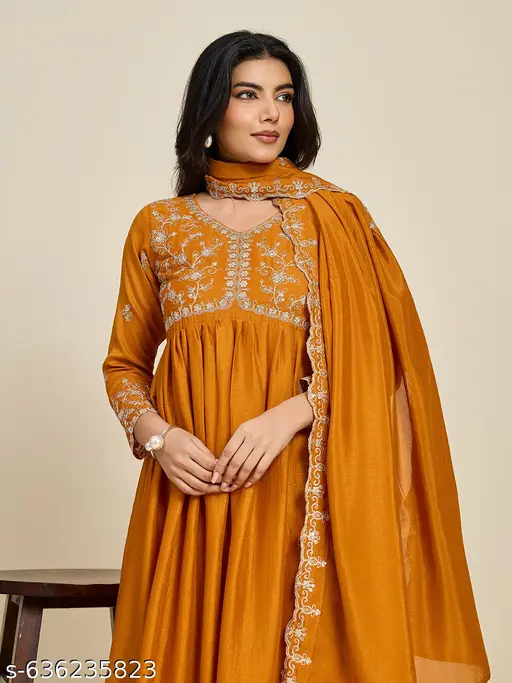 BlissWeave Embroidered Work Kurta With Dupatta & Pent (3 pcs) - p-aisqpb - Image 2