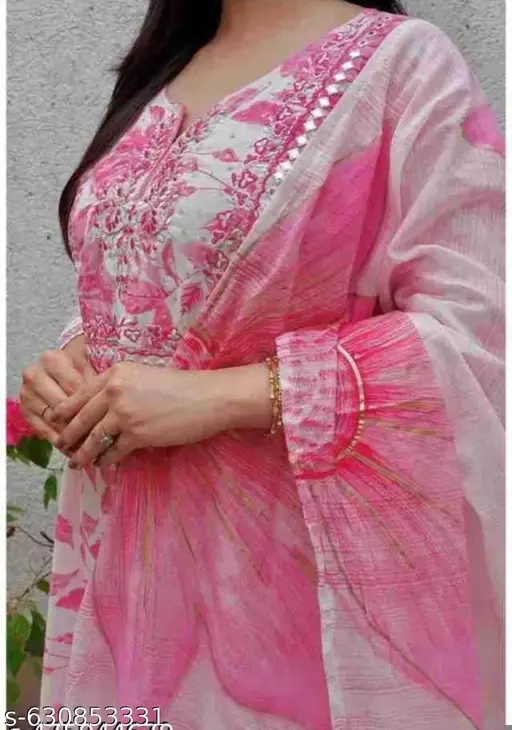 Pink anarkali suit - p-afldjn - Image 2