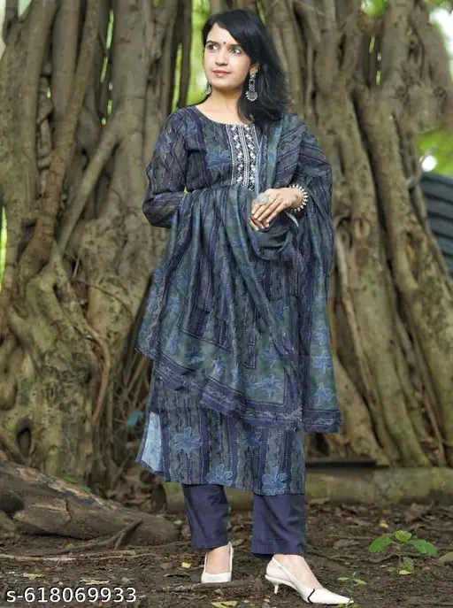 Vainifer Stylish Printed Rayon Kurta Pant Dupatta Set for Women | Trending Ethnic Wear 2025 | Festival & Daily Wear Combo | New Designer Suit - p-a7zdt9