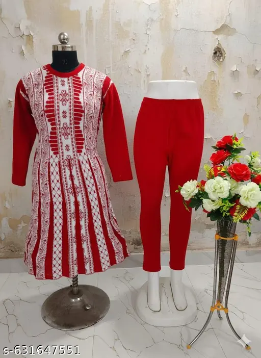Stylish Winter frock with legging set Women Girls - p-ag2edb