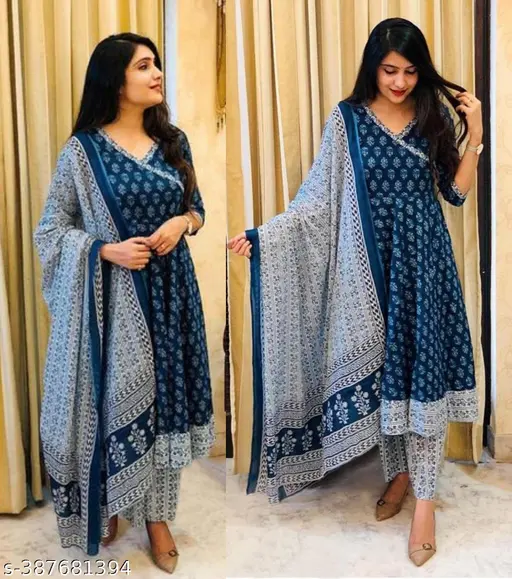 ST B COSMOS BLUE GOWN SET - p-6etcvm