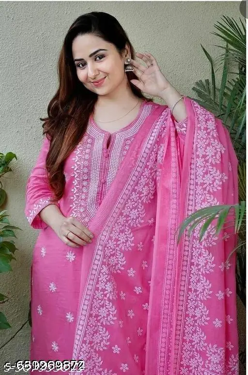 KURTI & PANT & DUPATTA SET/PLUS SIZE/BIG SIZE/PARTI WIRE KURTI PANT DUPATTA/PERMIUM QUALITY/TRANDING KURTI PANT DUPATTA - p-afuay8 - Image 3