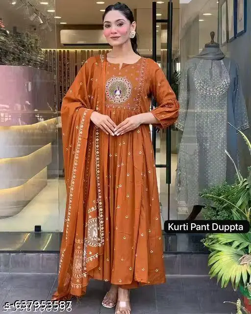 Latest designe kurta pant  dupatta set - p-ajtk4z - Image 5